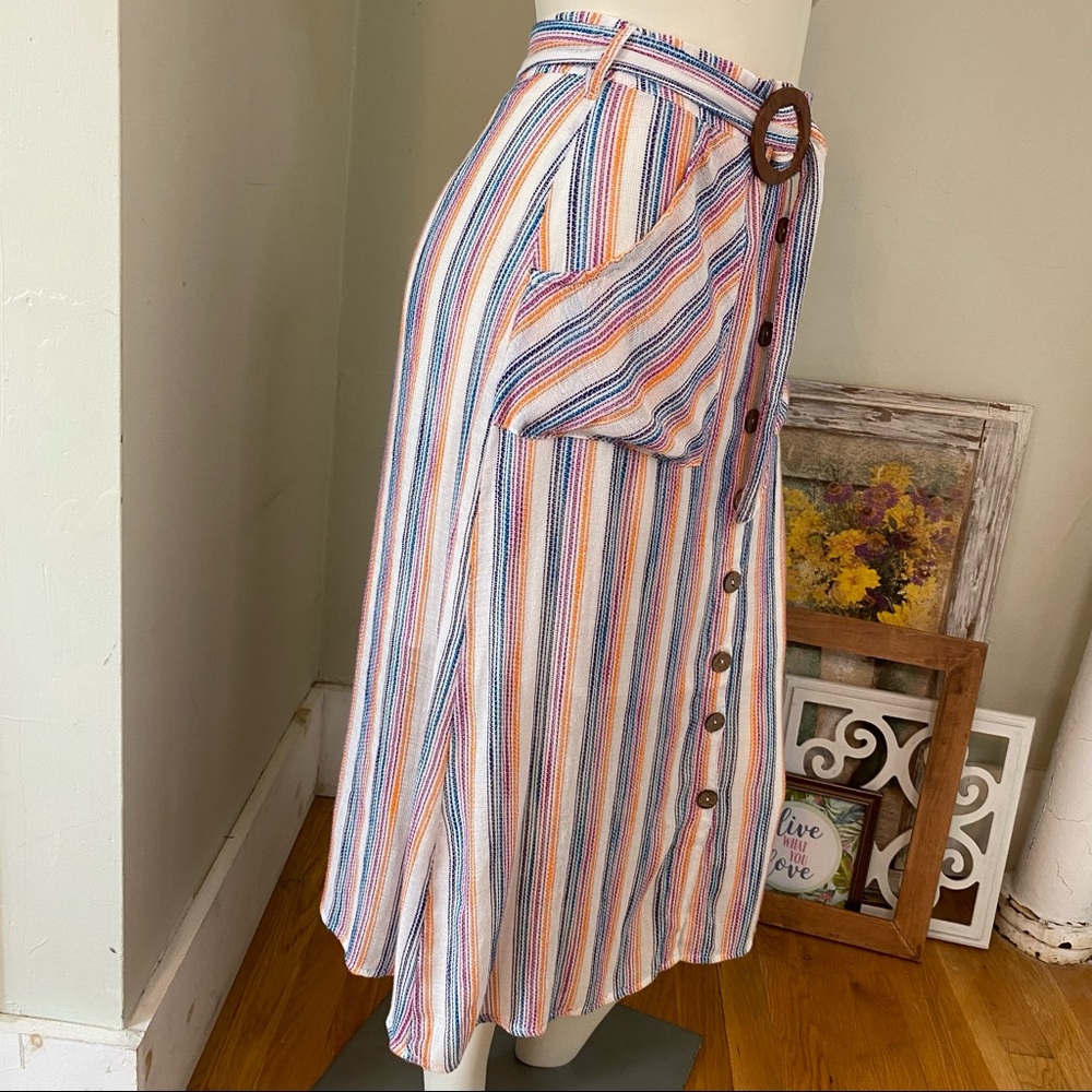 🌅 Harper Heritage Striped Knit Button Down Skirt